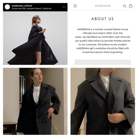 MADEINAM designer overcoat black - Picture 3 of 10